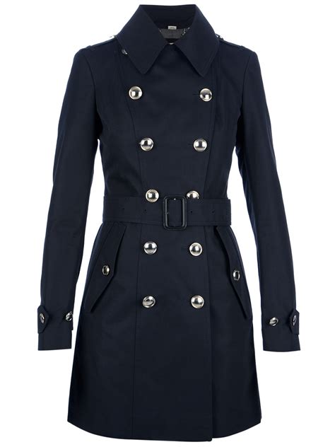 burberry double breasted jacket navy|burberry trench coat women.